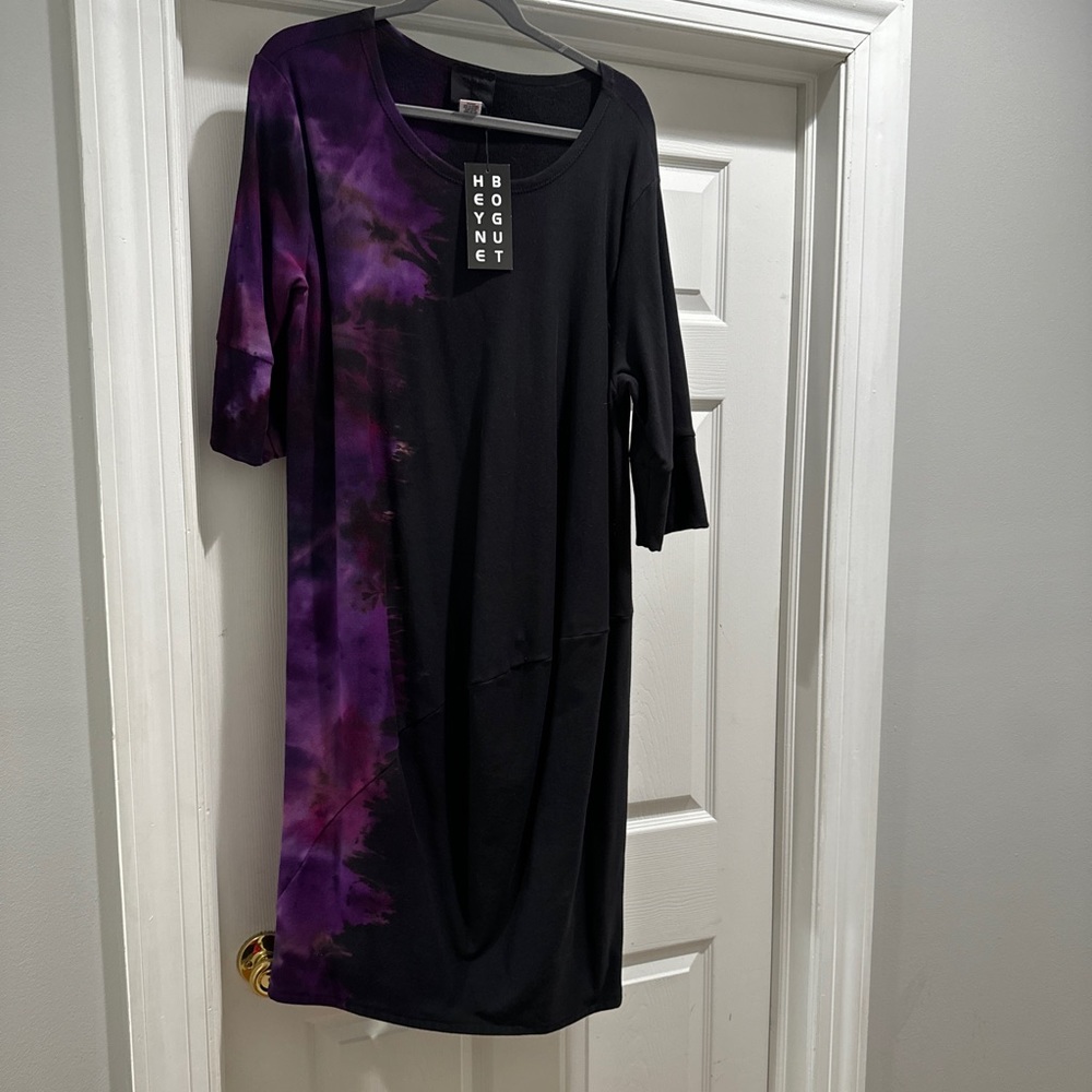 Heyne Bogut Blouse Tunic Purple Tie Die Wearable Art